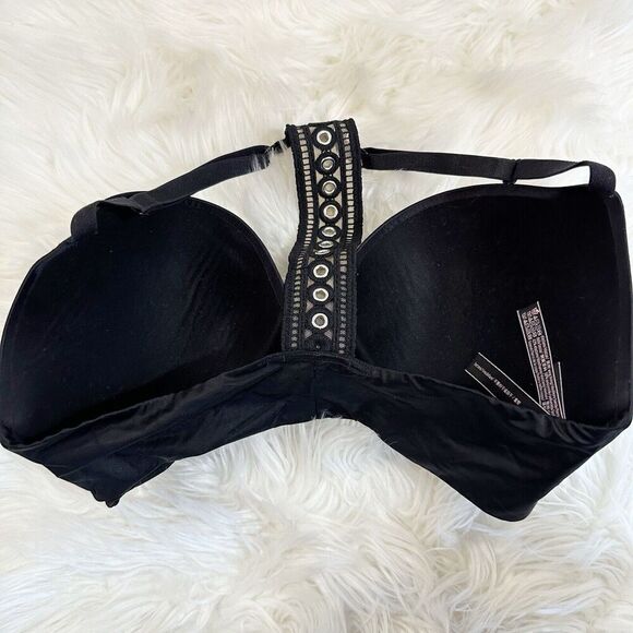 Victorias Secret Womens So Obsessed Push Up Bra Size 34DD Solid Black Racerback - Picture 2 of 3